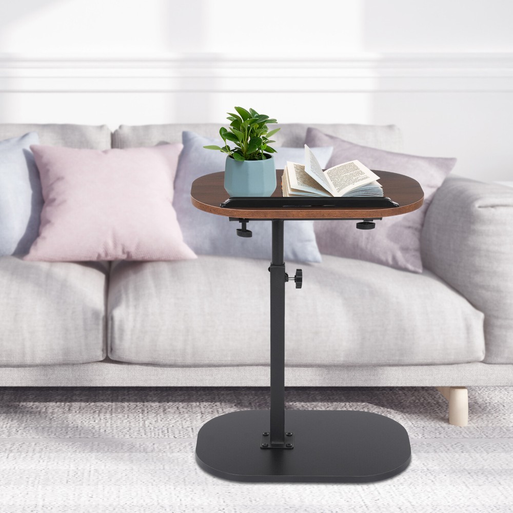 C-shaped Side Table Sofa Table for Living Room+Study Height Adjustable SideTable