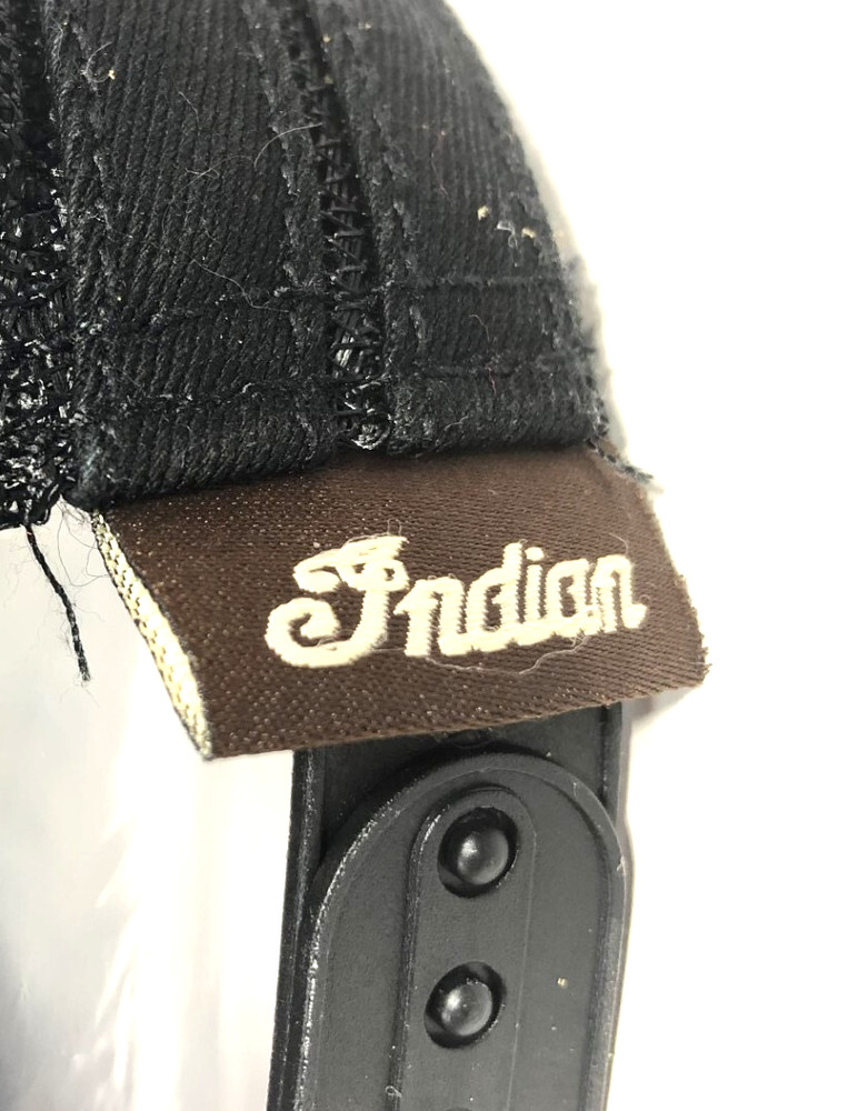 Indian Motorcycle 1901 Script Patch Trucker Hat Black & Red Snap Back Free Ship