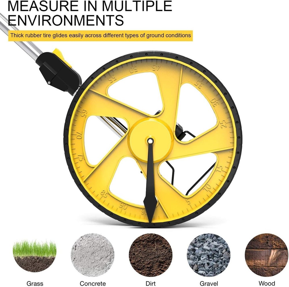 Accurate 12-Inch Measuring Wheel with Reset Function - Ideal for Professionals