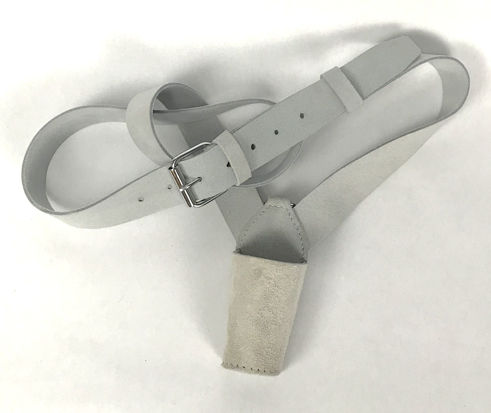 White Buff Leather Flag Carrier - Reenactment