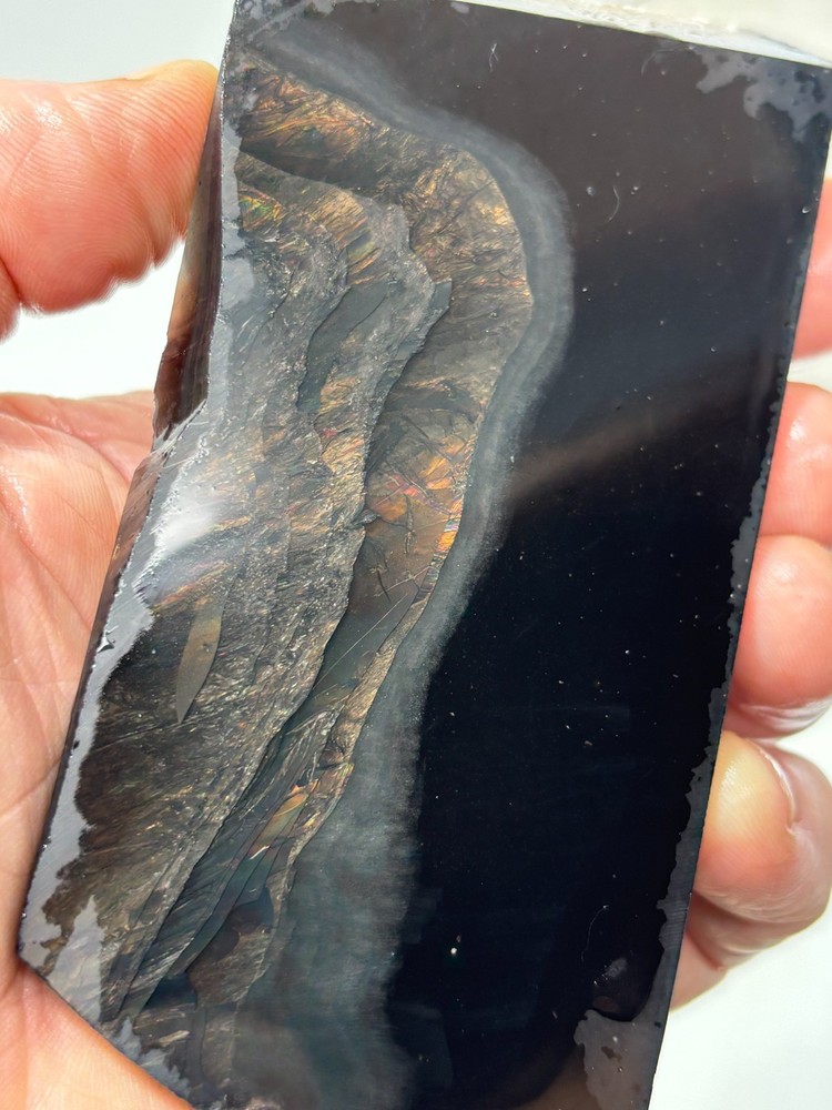 Fire Obsidian Slab Lapidary Cabbing Knapping Combo ship avail