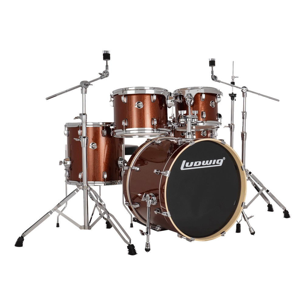 Ludwig Evolution 5-Piece Shell Pack w/20" Kick - Copper Sparkle