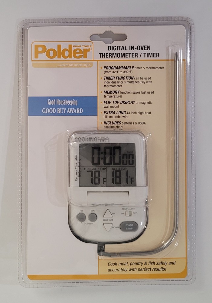 Polder DIGITAL In-Oven THERMOMETER / TIMER #362-90