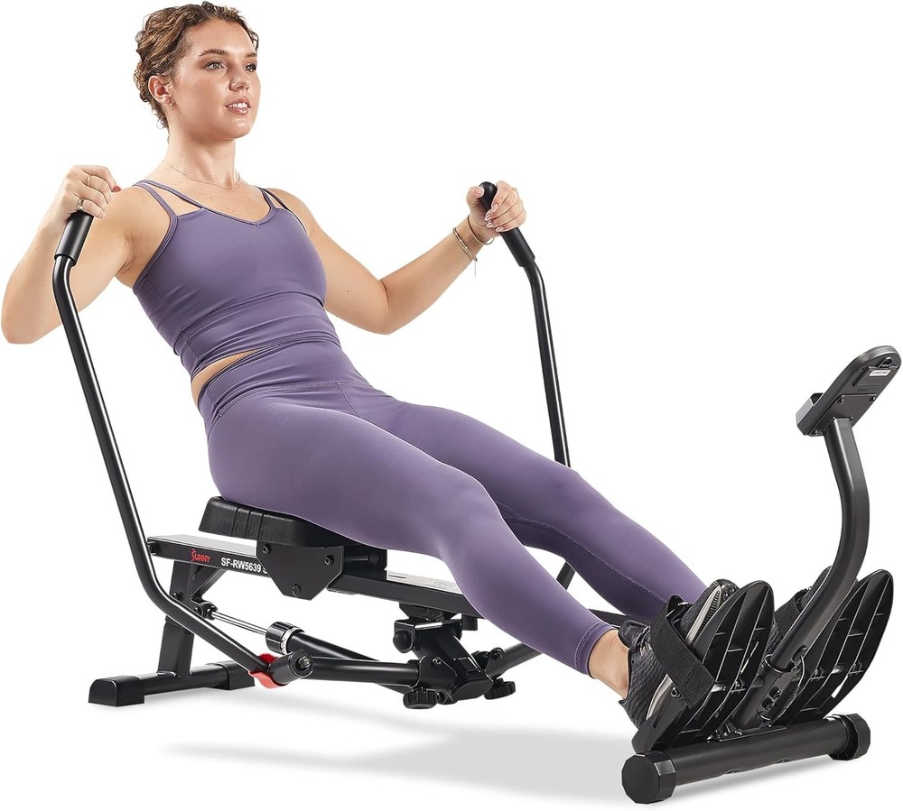 Full-Motion Rowing Machine w/Adjustable Resistance, Low-Impact Full-Body Work...
