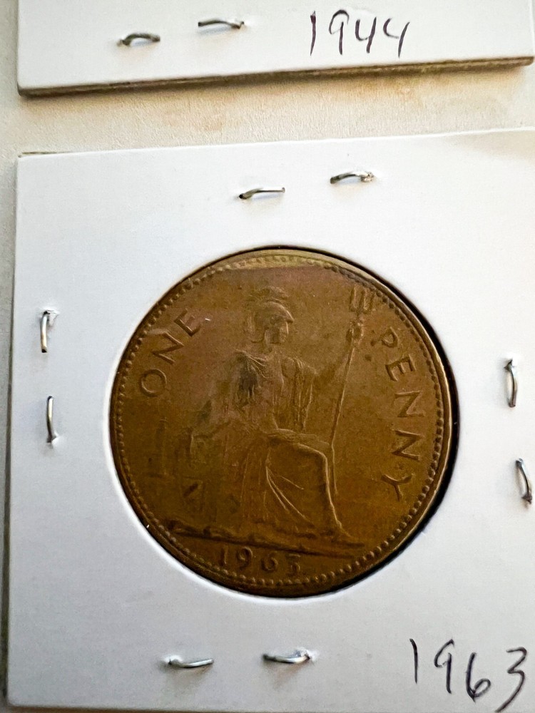 British Coin Lot Pennies and First Decimal Set
