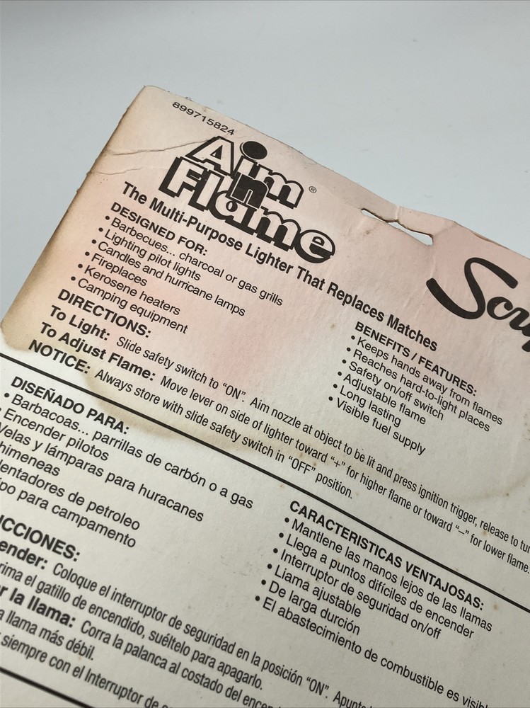 Vtg 1995 Scripto Red Plastic Portable Aim N Flame Multi Purpose Lighter