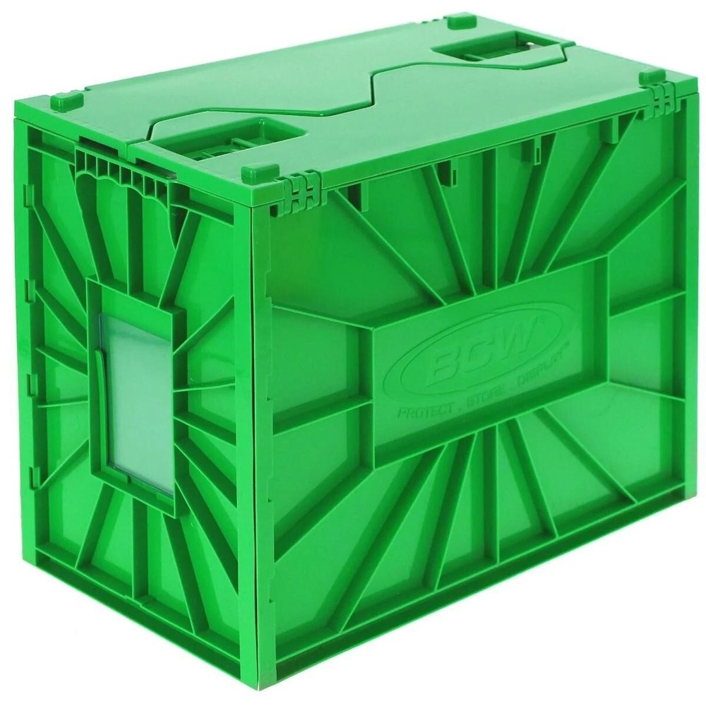BCW Short Comic Book Bin Heavy Duty Stackable Plastic Box Holds 150 Bags Green