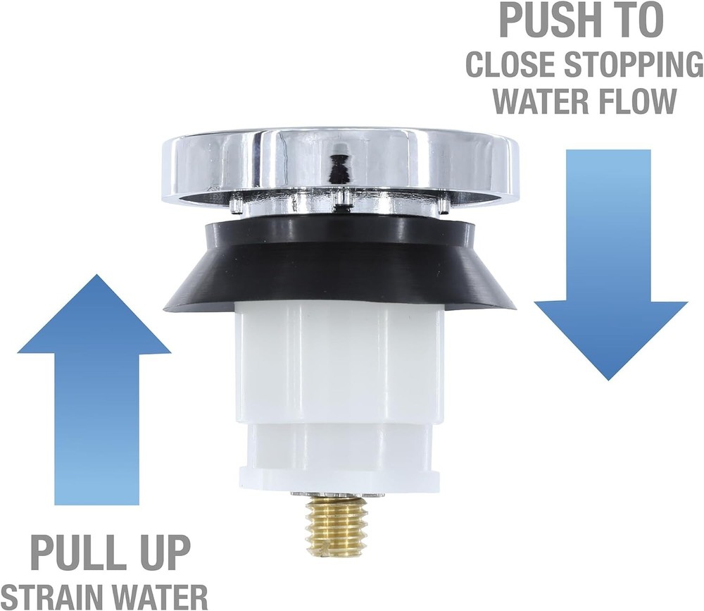 Durable Plastic Touch-Toe Tub Drain Stopper with Chrome Finish - Easy Install