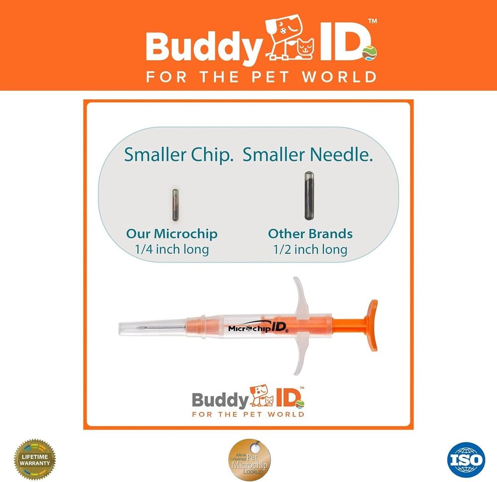 Buddy ID Pet Microchip Plus Lifetime Registration 5 Pack