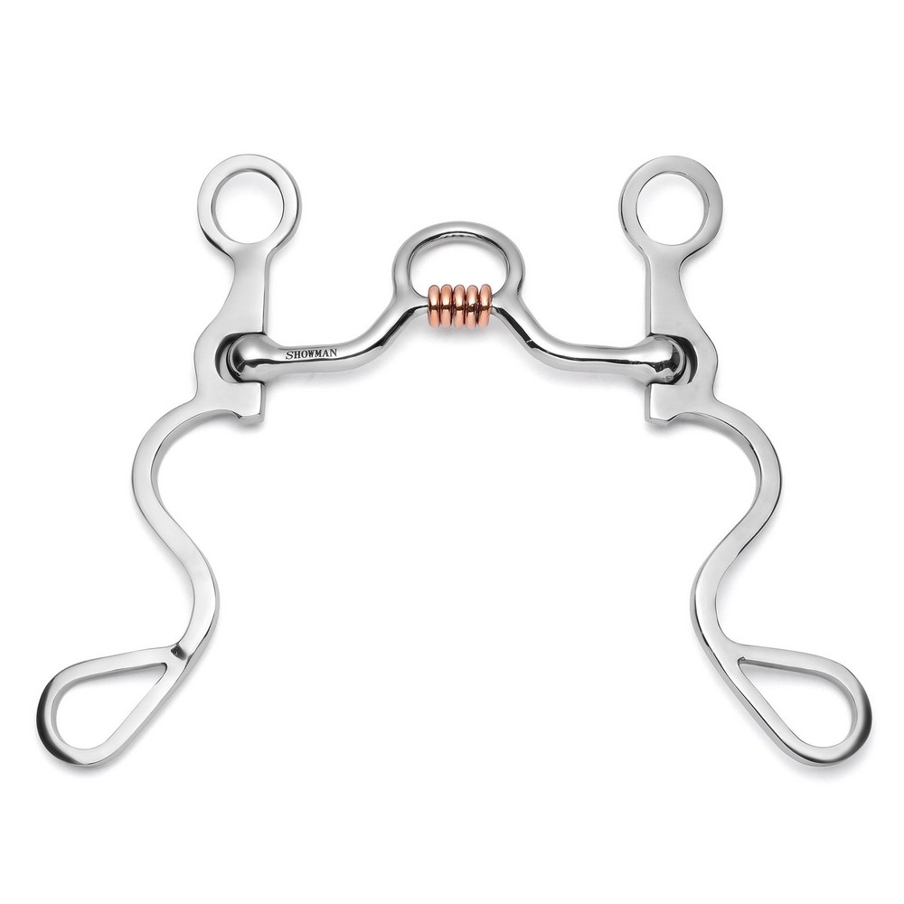 Showman Long S Shank Bit w/ Medium Port Copper Rollers