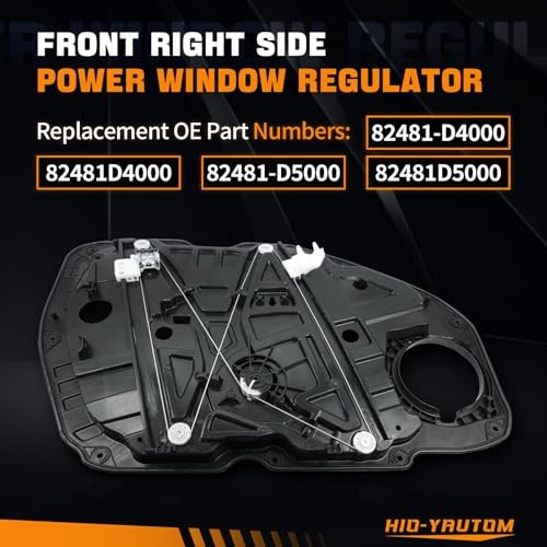 82481-D4000 Front Right Passenger Side Power Window Regulator with Panel