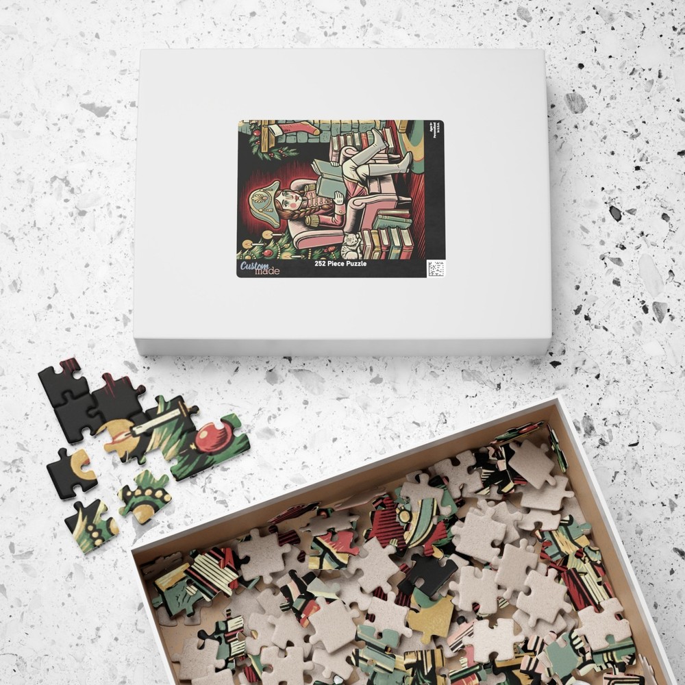 Female Pink Nutcracker Reading Puzzle | Holiday Jigsaw 252