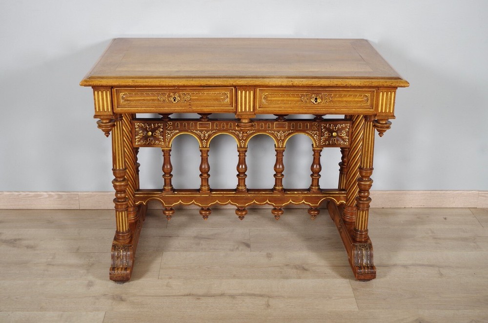 Dufin Signed Renaissance Style Desk