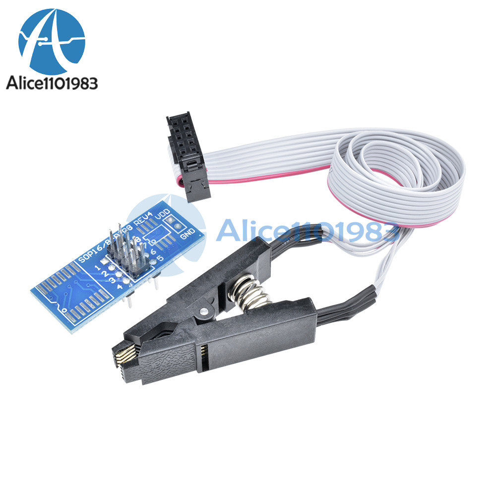 SOIC8 SOP8 Flash Chip IC Test Clips Socket Adpter BIOS/24/25/93 Programmer