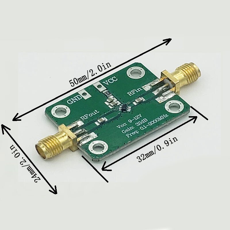 RF Amplifier Module Broadband High Frequency 0.1-2000MHz 32dB High Gain