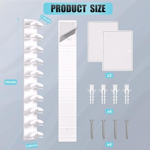 2 Pack Hat Organizer for Baseball Caps, Hat Rack for Wall with Strong White