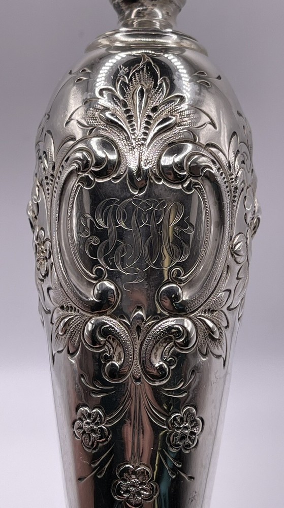 Reed & Barton Sterling Silver Repousse Tall Candlestick c.1890s