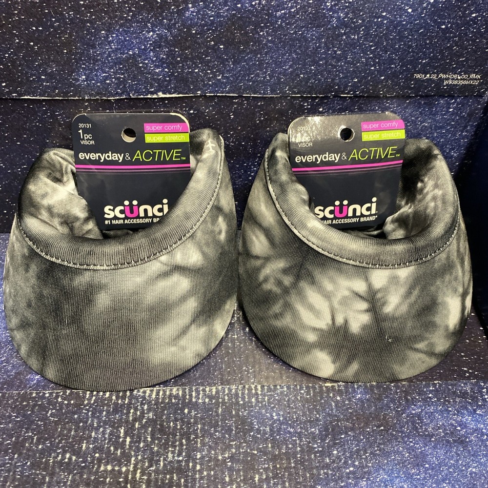 2 X Scunci Everyday & Active Ultra Comfy Super Stretch Visor Cap, Assorted
