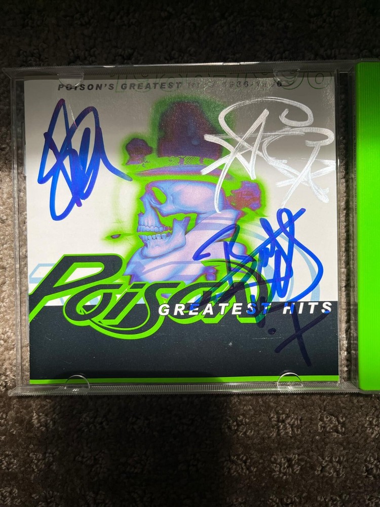 SIGNED POISON X3 BRET MICHAEL CC DEVILLE & BOBBY DALL GREATEST HITS CD AUTOGRAPH