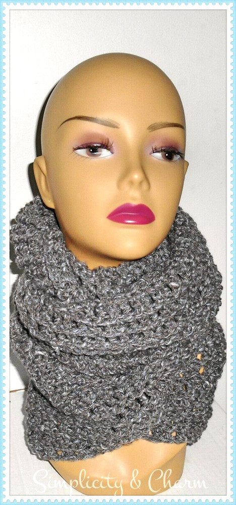 Wool Blend Gray Infinity Scarf