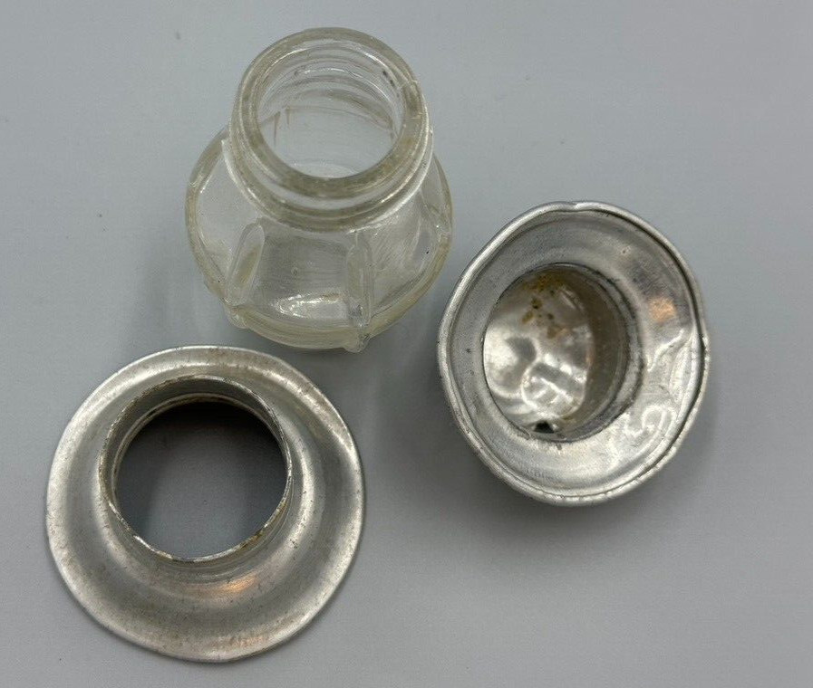 1920s LANTERN K600 Embossed Glass CANDY CONTAINER Antique E&A 445