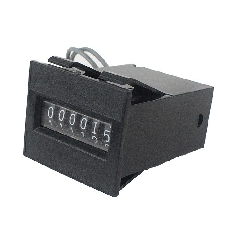 12V DC 6 Digit Impulse Counter Mechanical Wire Leads Base VDC