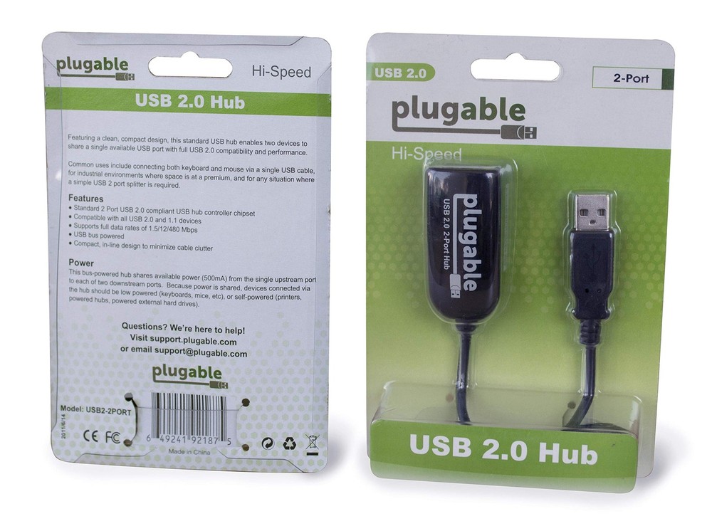 2-in-1 USB Splitter with Dual USB 2.0 Ports, Compatible with Windows, Linux, ...