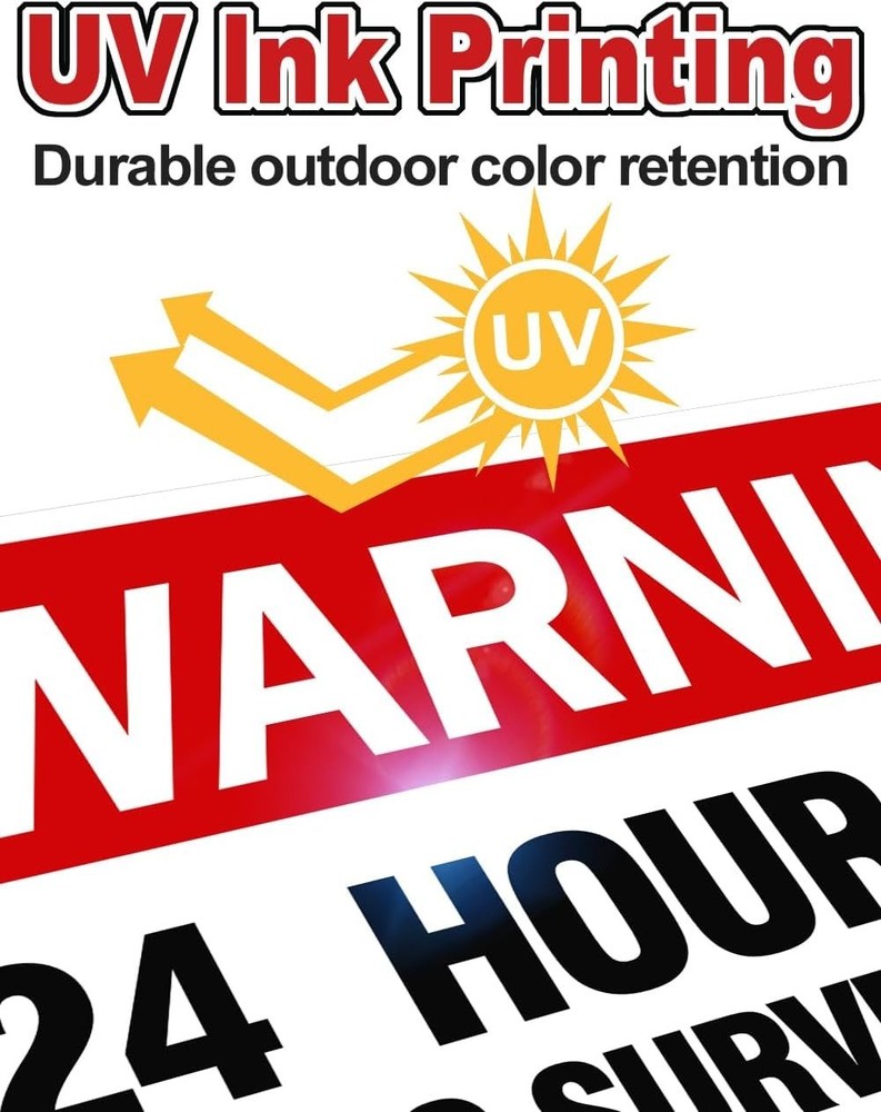 Video Surveillance Sign 4-Pack - Durable 12"x8" Reflective Security Warning