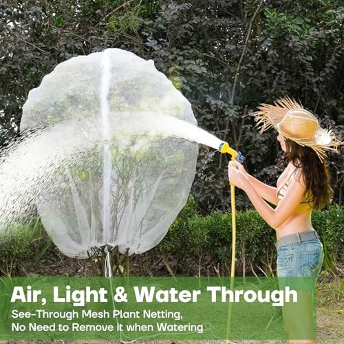 8FT x 8FT Fruit Tree Netting with Zipper and Drawcord, 2Pcs 2PACK-8FT*8FT White