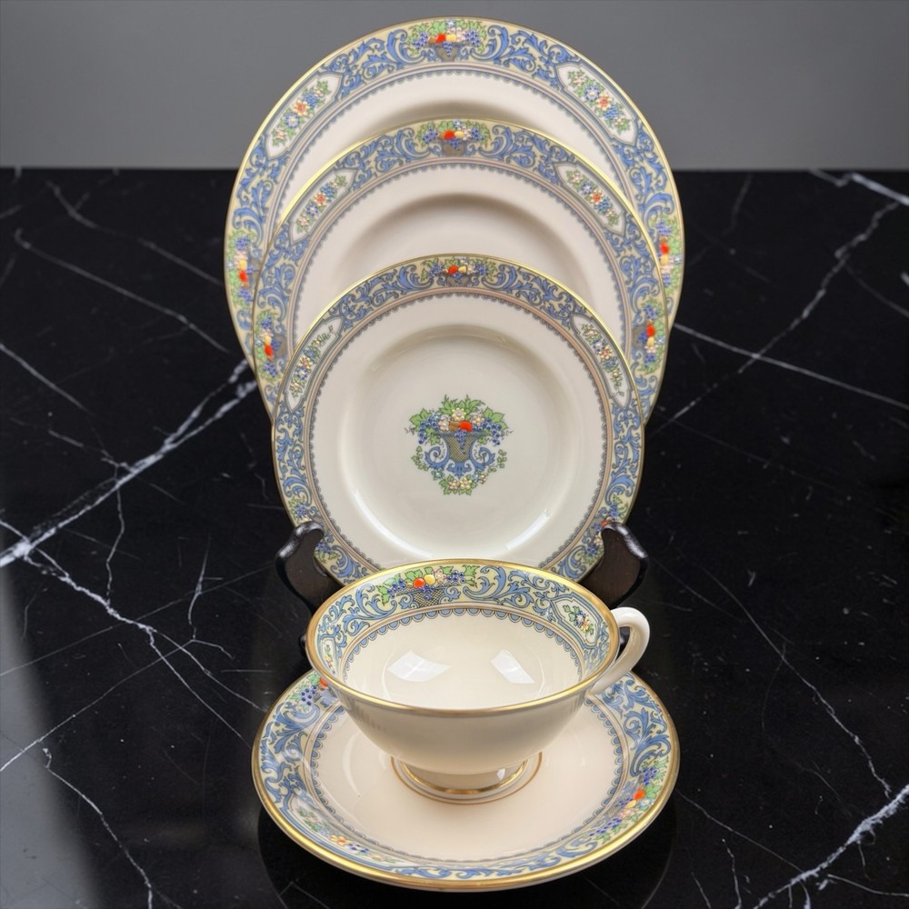 Lenox China Autumn Pattern 5 Piece Place Setting Gold Stamp
