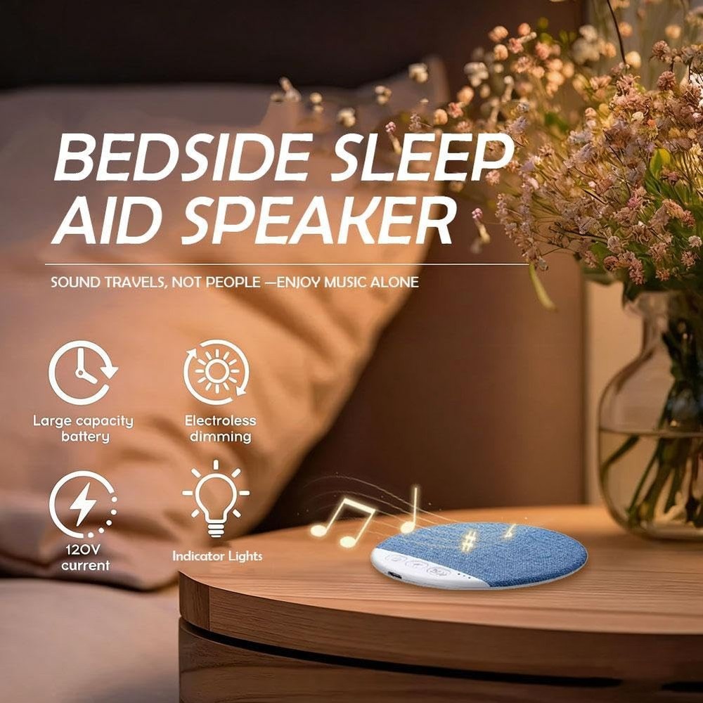 Bluetooth Under Pillow Speaker: Sleep Speaker with White Noise & Timer