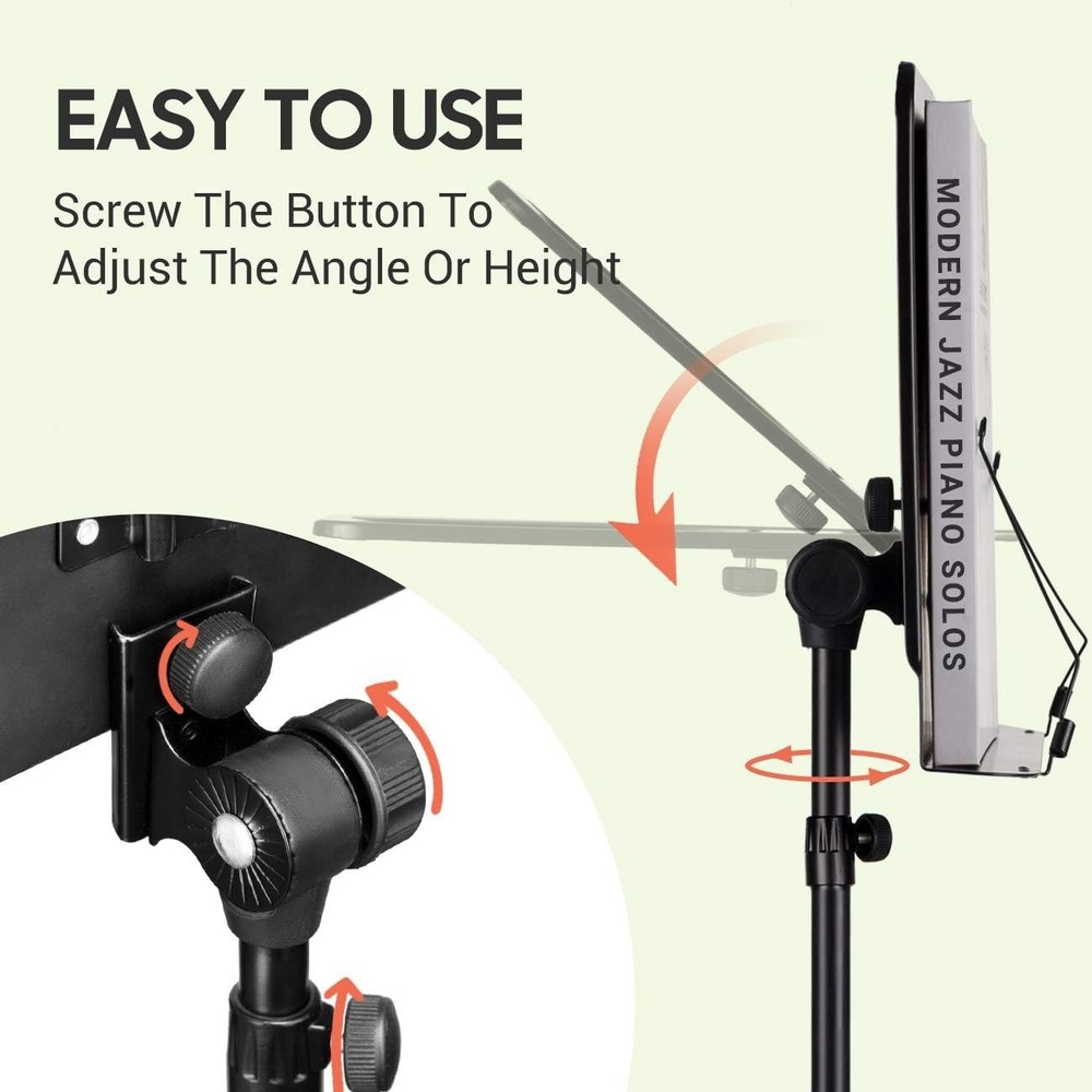 Solid Metal Music Stand, Patented Design