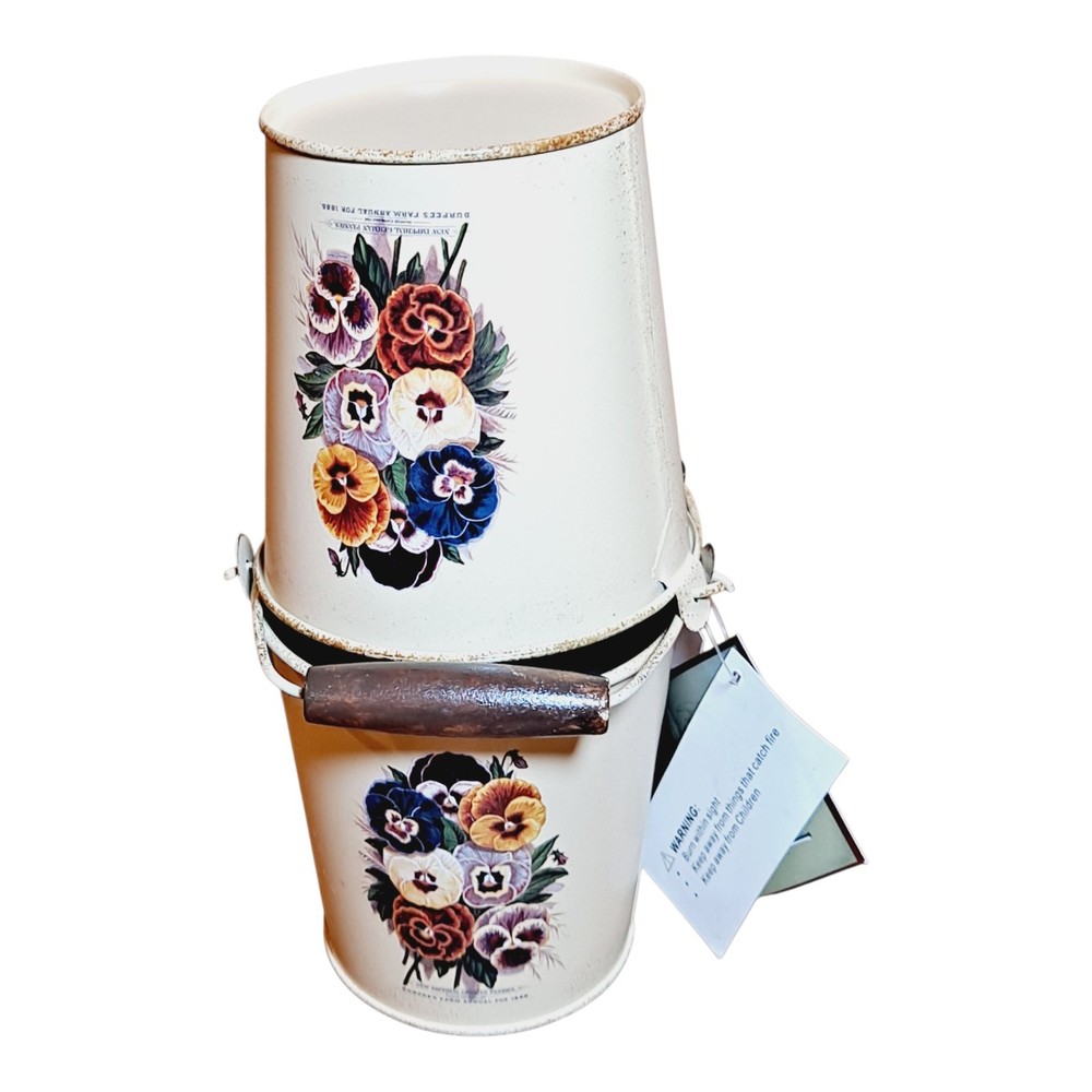 Tin Rustic Metal Bucket Candle Holders