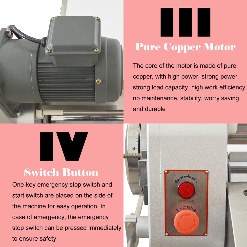 110V Commercial Dough Sheeter Roller Press Crisp Pastry Machine Bread Maker