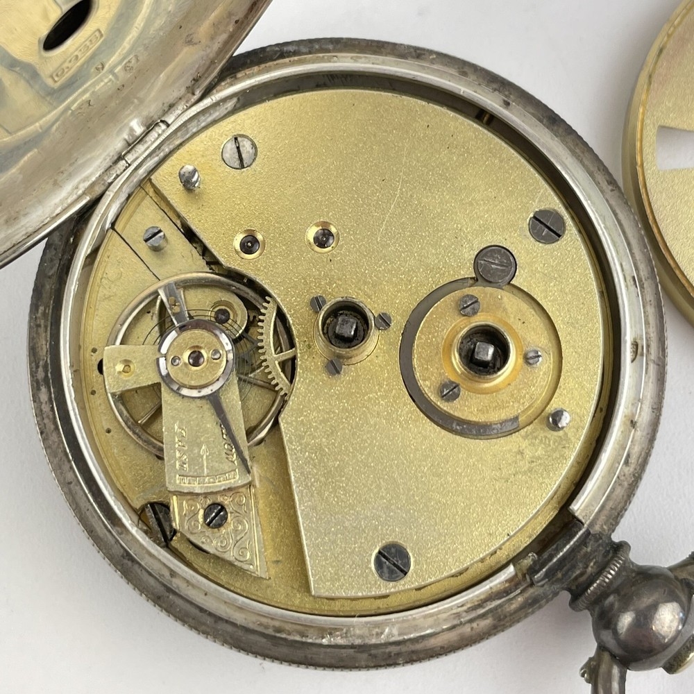 Antique Swiss Solid Silver Cased Pocket Watch 5cm