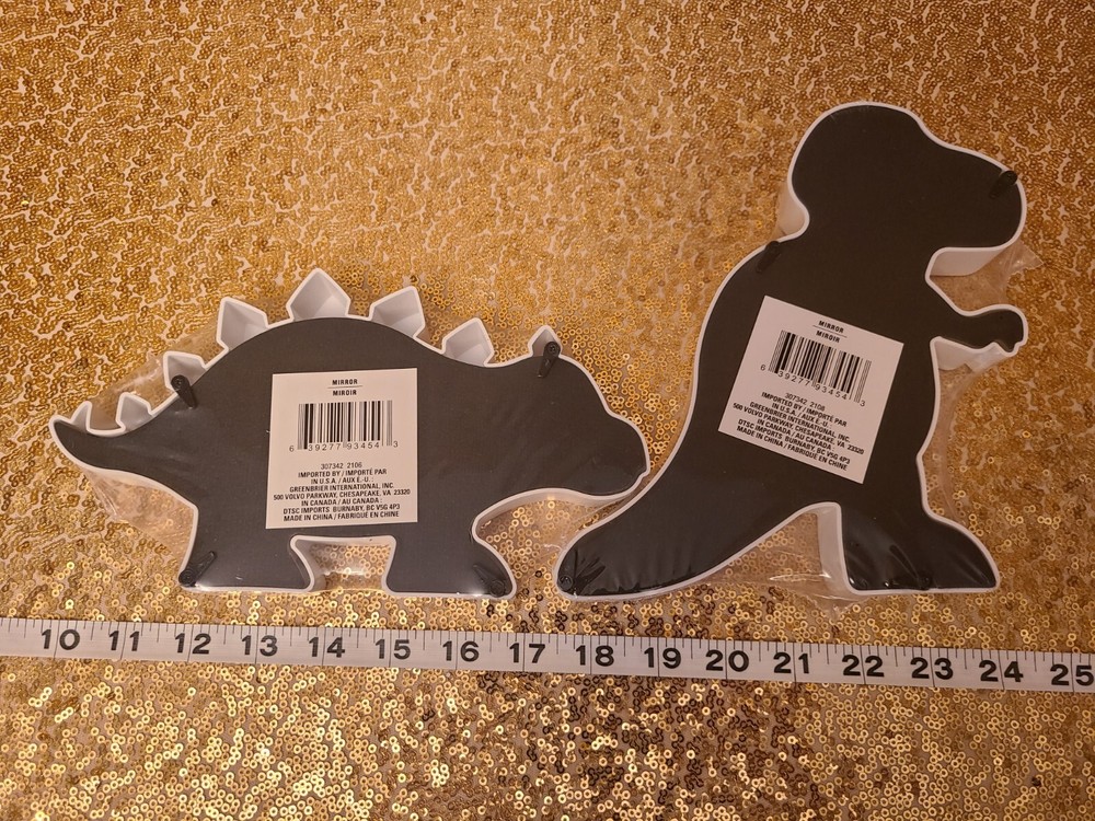 NEW - 2 Dinosaur Mirrors