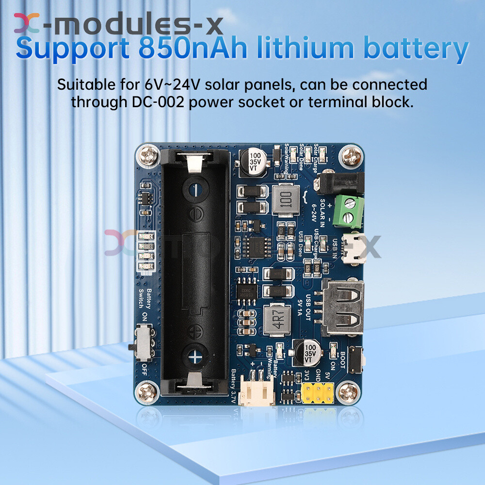 Power Manager Module for 6V~24V Solar Panel Support MPPT USB Battery Charging