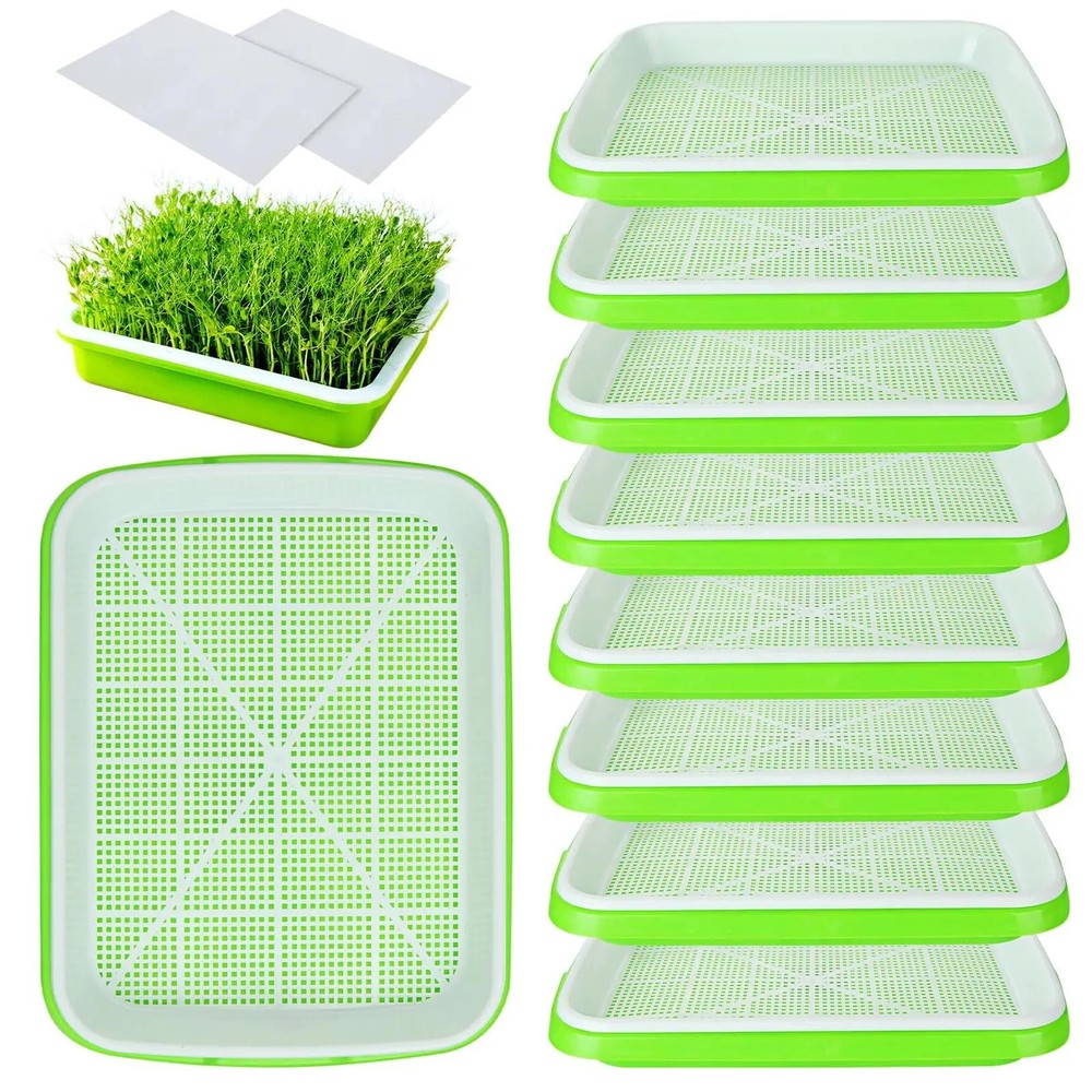 Microgreens Sprouter Tray Hydroponic Seed Sprouting Garden Nursery Planter Tray
