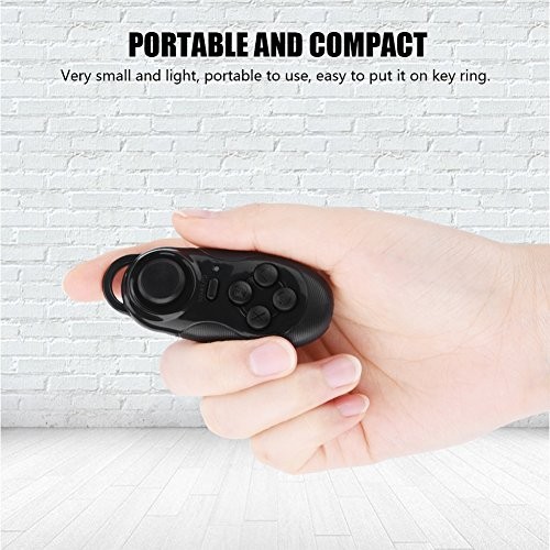 Mini VR Remote Controller - Bluetooth Gamepad with Selfie Timer, Joystick for