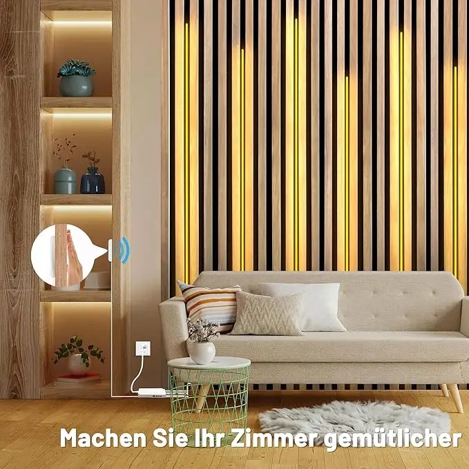 Dimmable COB LED Acoustic Light Strip with Touch Control & Custom Length