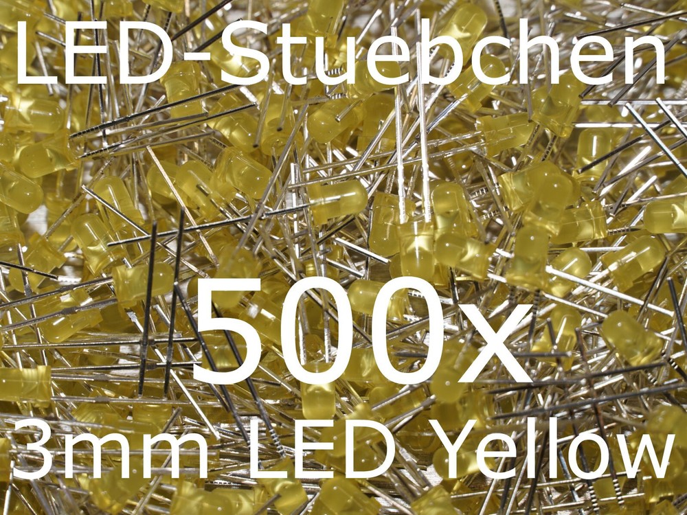 500x 3mm LED Gelb