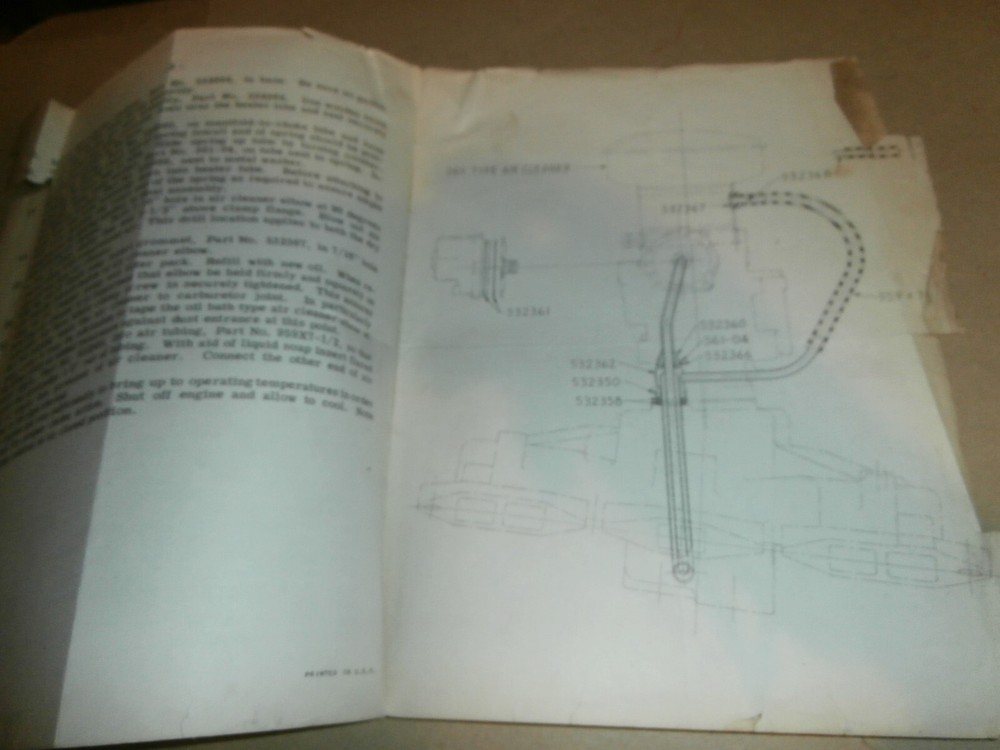 1951 1952 Studebaker Commander V8 Automatic Choke Filtered Air Instructions