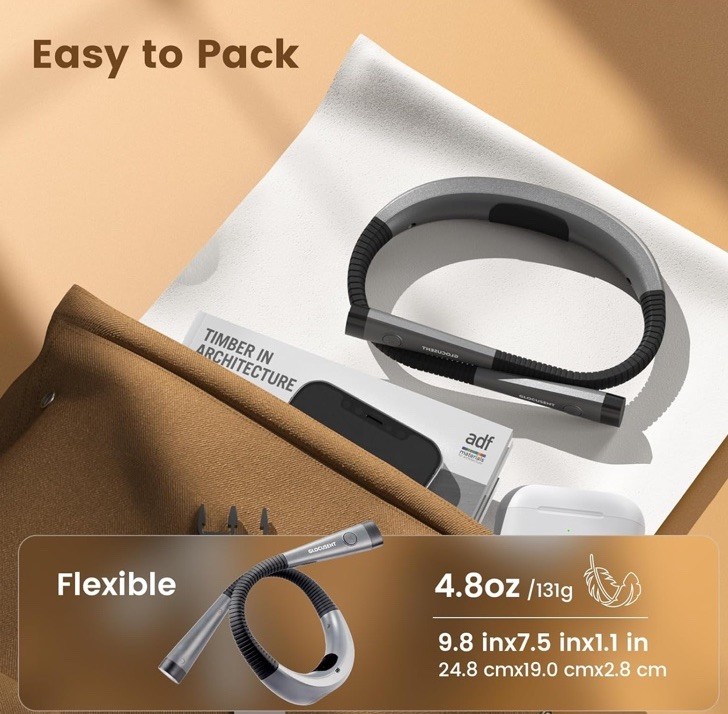 Glocusent Book Light, 3-Color & 6-Brightness Reading Light, Bendable Neck Light,