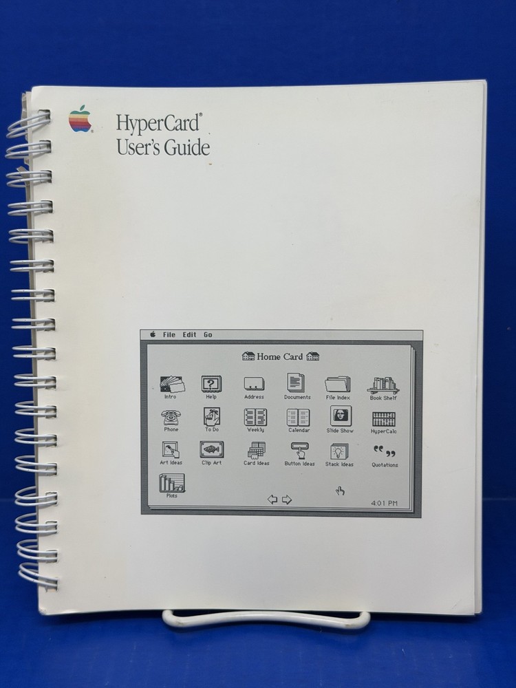HYPERCARD USER'S GUIDE (1989, SPIRAL BINDING) -Apple Macintosh Manual -VERY GOOD