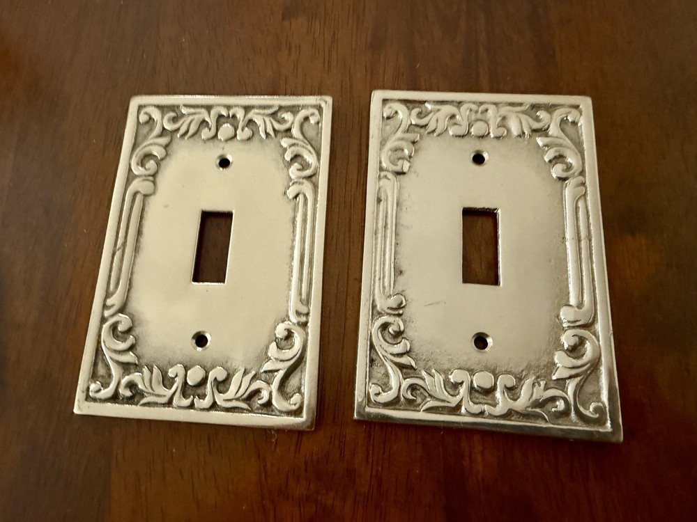 6 Brass Vintage Decorative Light Switch Plates