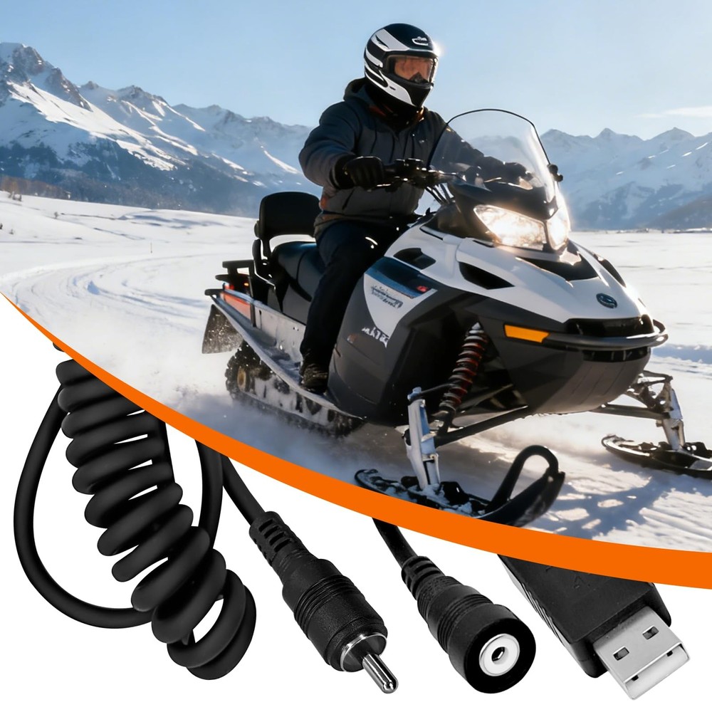 USB Heated Helmet Connector, 12V RCA Plug for Electric Shields & Visors