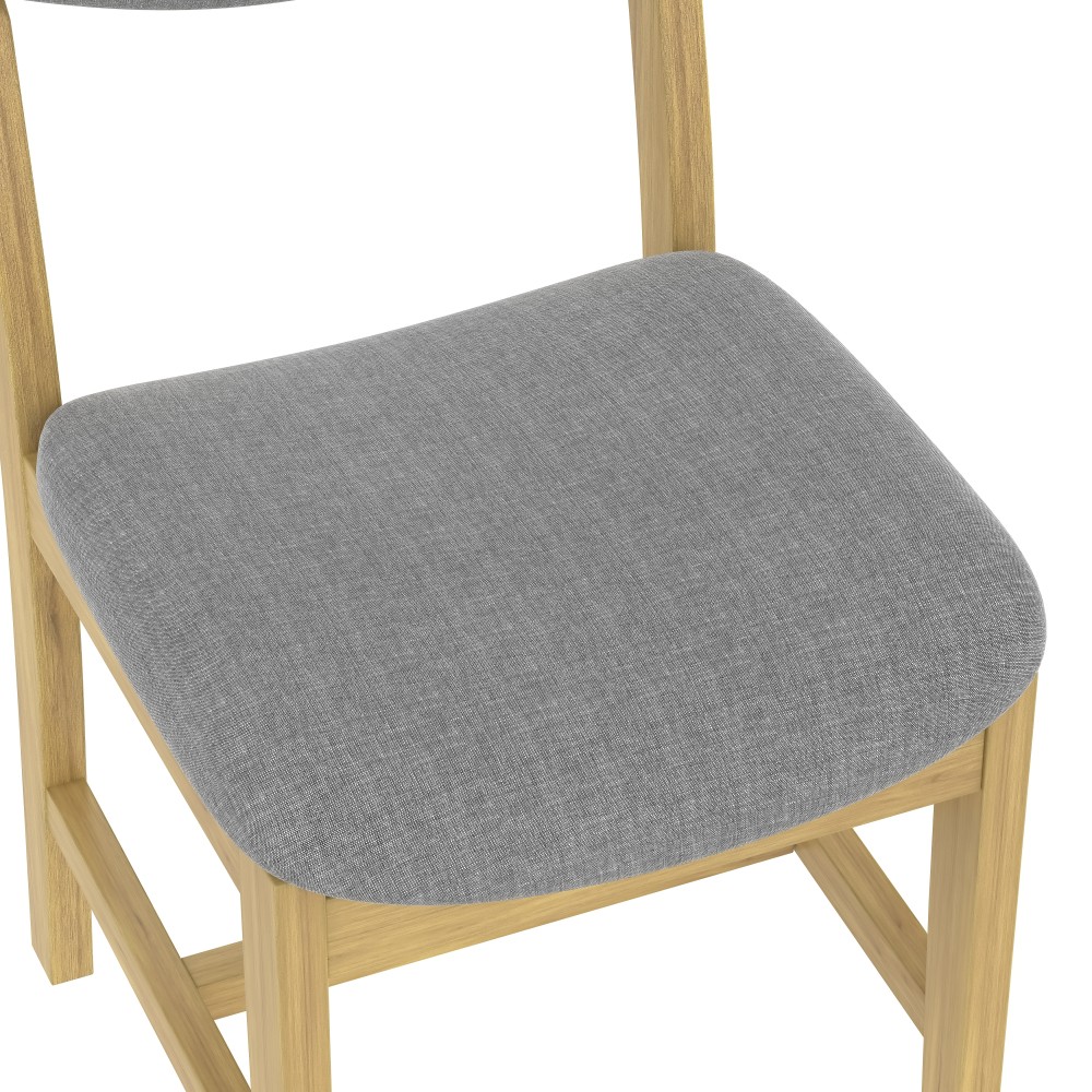 Rustic 5-Piece Dining Set - 1 Solid Wood Table + 4 Upholstered Chairs, Farmhouse