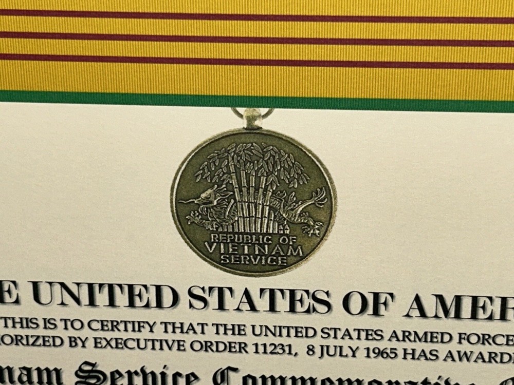 VIETNAM SERVICE MEDAL COMMEMORATIVE CERTIFICATE ~ W/PRINTING TYPE-1