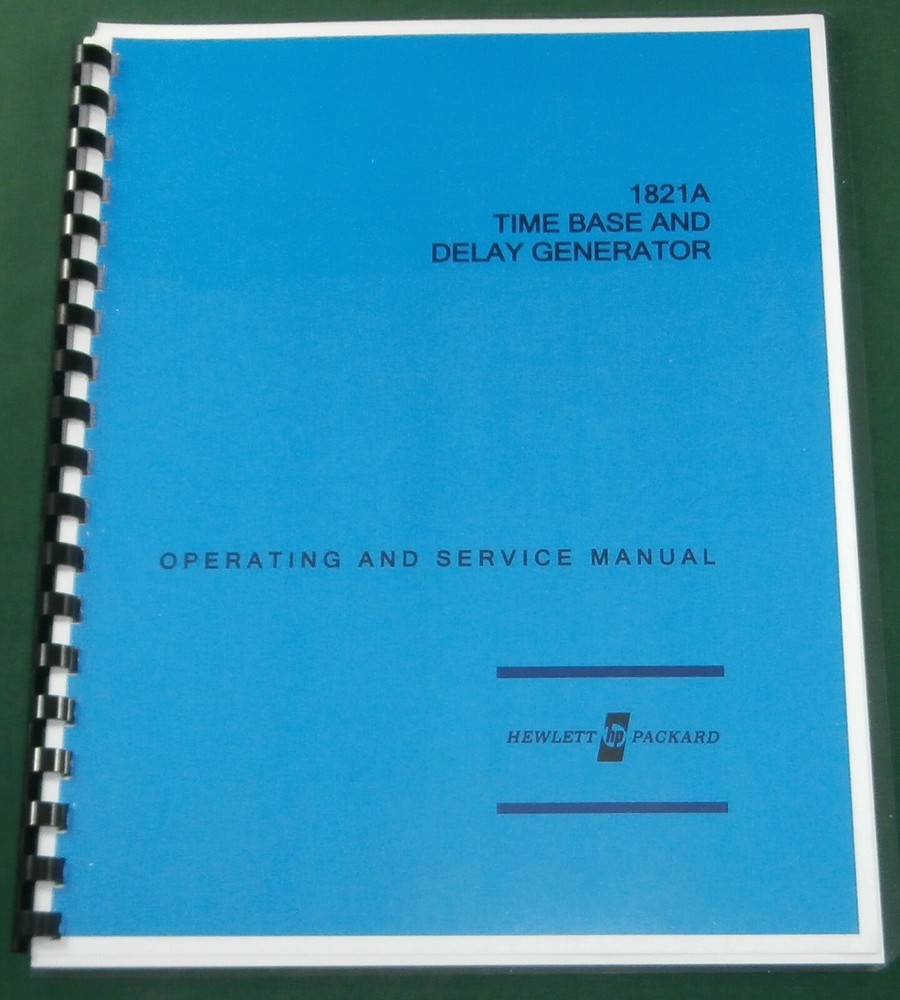 HP 1821A Operating and Service Manual: Comb Bound & Protective Covers