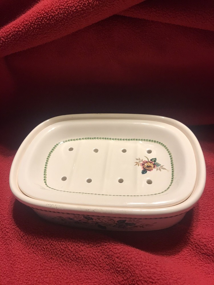 Croscill Floral NELSON Bathroom  Soap Dish  EUC
